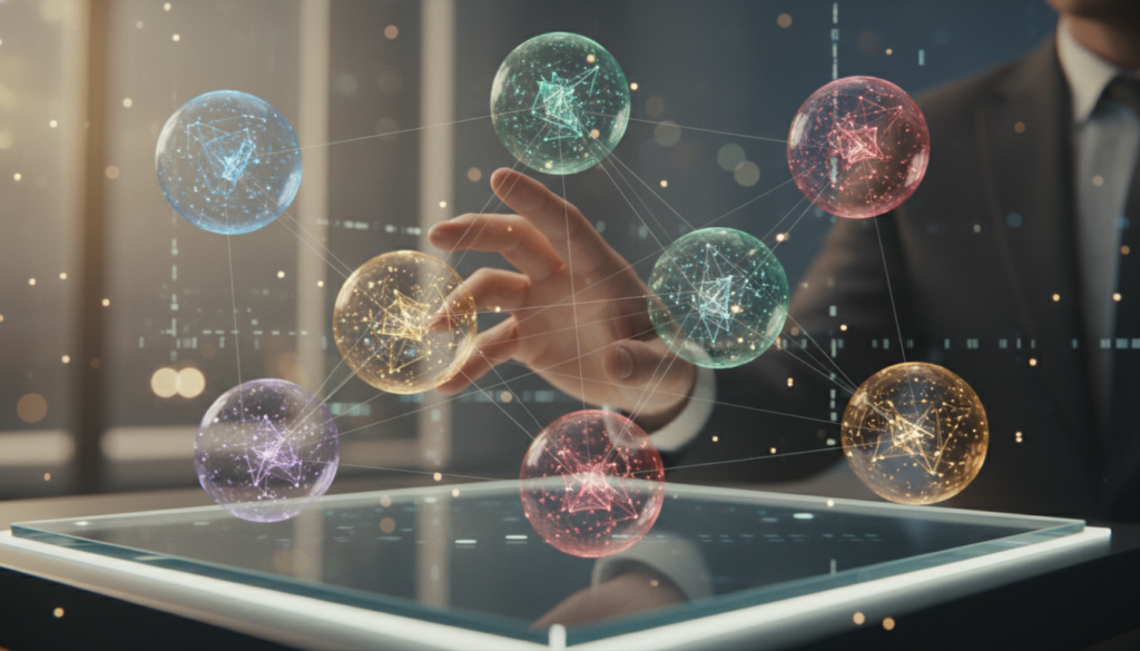 효율적인 모델 라우팅으로 비용을 절감하며 협업하는 AI 에이전트들의 지휘 모습