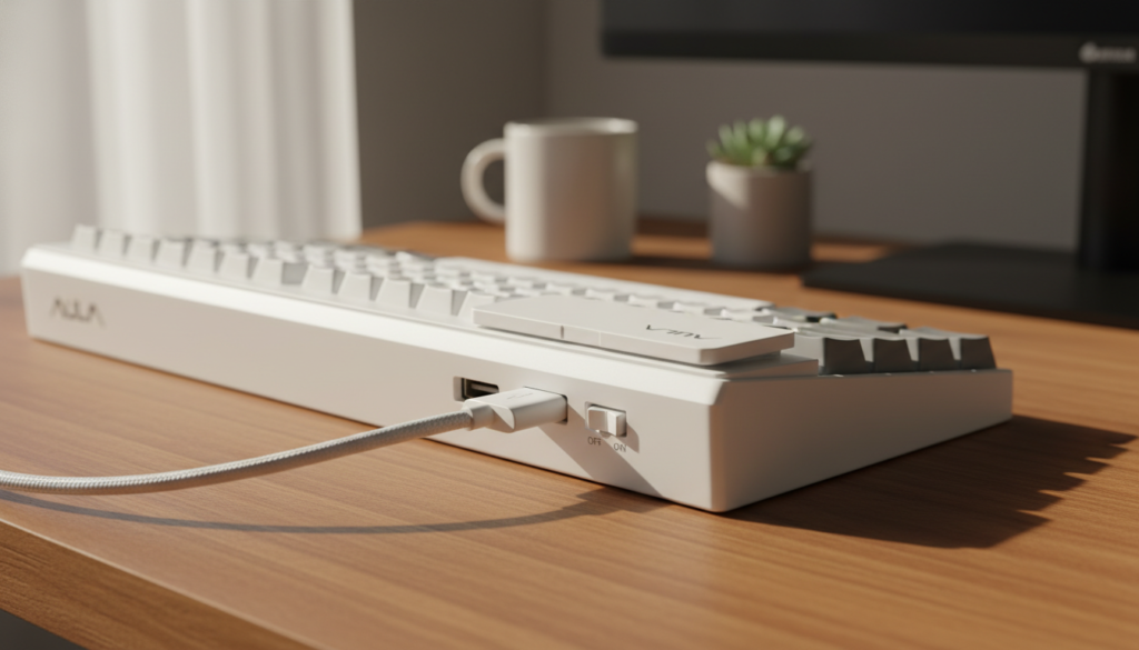 로우피치의 카라멜 라떼축과 경쾌한 청우축 스위치를 적용한 L99 키보드 옵션