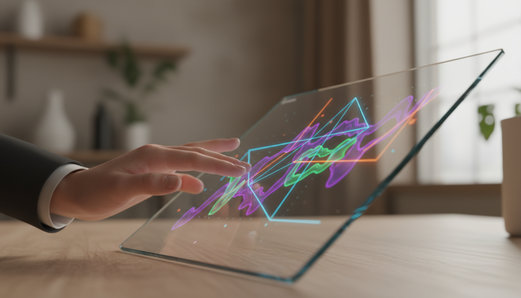 AI의 강점과 오류 영역을 구분하는 들쭉날쭉한 경계선 개념 시각화